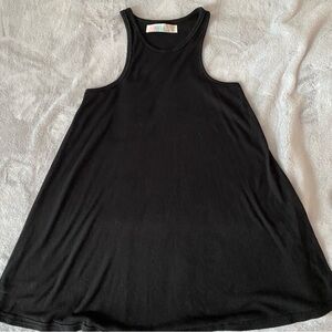 Free People Beach sleeveless Tracey black ribbed mini dress